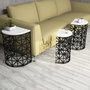 Hanah Home Juego de Mesas Nido Stil Metal Ferforje - Blanco y Negro